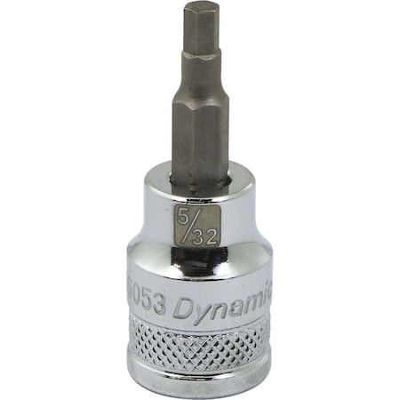 Tools 3/8Dr SAE Hex Head, 5/32 Bit Standard Length, Chrome Socket